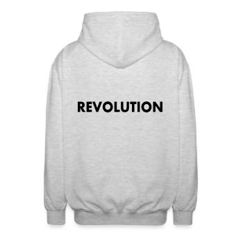 Revolution - Unisex Hooded Jacket - light heather grey - Back - AI Model Male 185 light (185cm)
