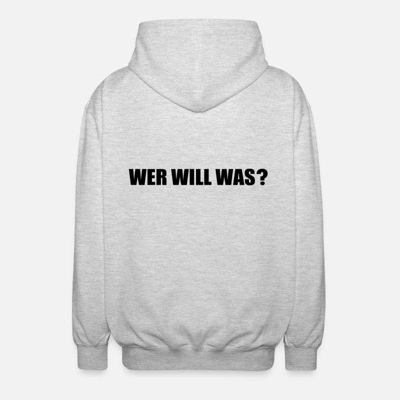 Wer will was - Unisex Kapuzenjacke - Hellgrau meliert