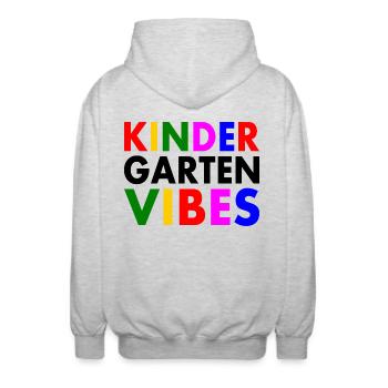 kindergarten vibes - Veste à capuche unisexe - gris clair chiné - Dos - AI Model Male 185 light (185cm)