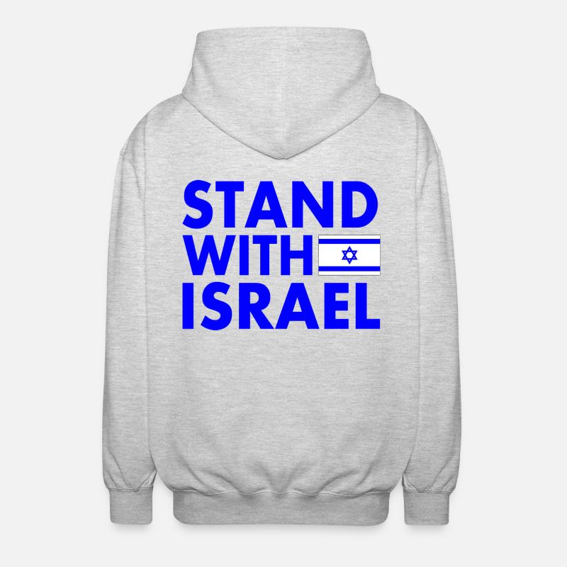 Stand with israel - Veste à capuche unisexe - gris clair chiné