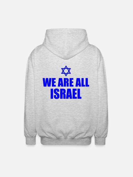 We are all israel - Unisex Hooded Jacket - light heather grey