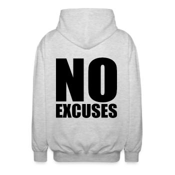 No excuses - Veste à capuche unisexe - gris clair chiné - Dos - AI Model Male 185 light (185cm)