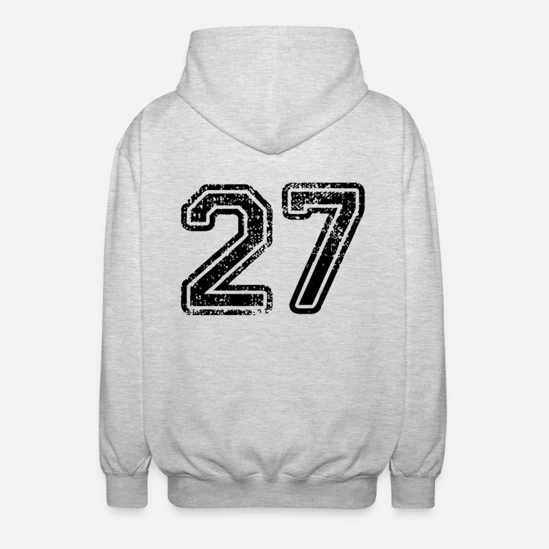 27 - Veste à capuche unisexe - gris clair chiné