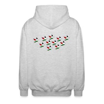 Palestina - Unisex Kapuzenjacke - Hellgrau meliert - Hinten - AI Model Male 185 light (185cm)