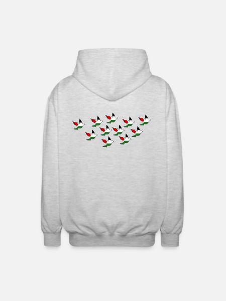 palestina - Unisex Hooded Jacket - light heather grey