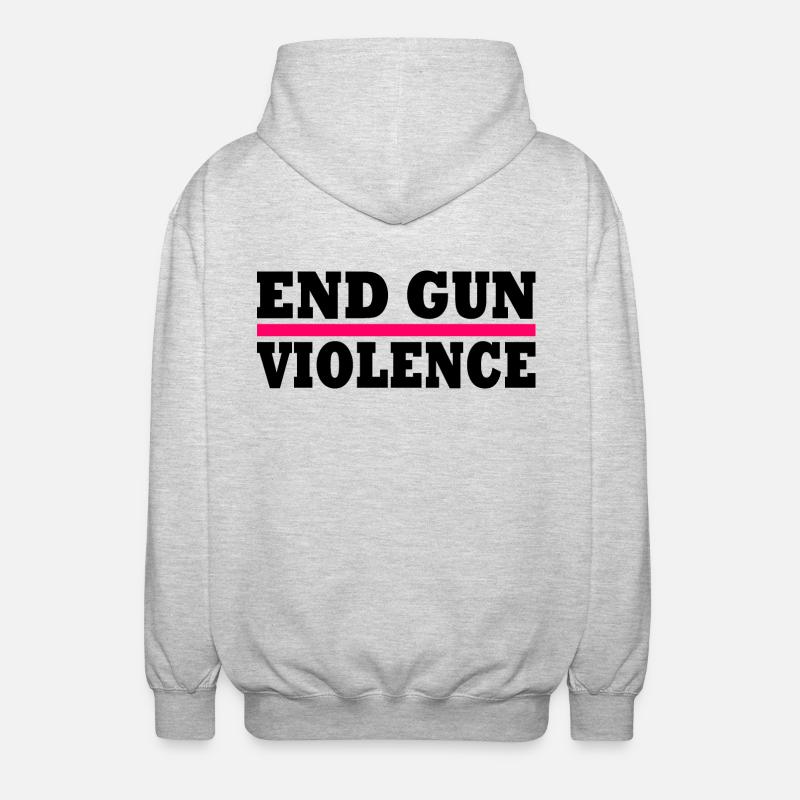 End gun violence - Unisex Kapuzenjacke - Hellgrau meliert