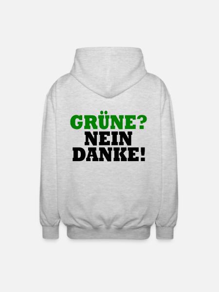 grüne nein danke - Unisex Kapuzenjacke - Hellgrau meliert