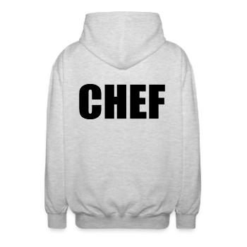 Chef - Unisex Hooded Jacket - light heather grey - Back - AI Model Male 185 light (185cm)