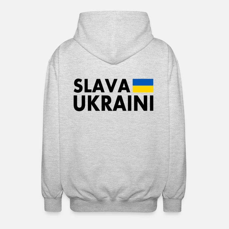Slava ukraini - Unisex Hooded Jacket - light heather grey