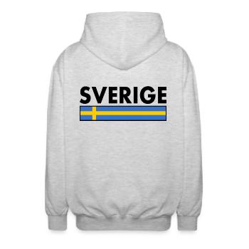 Sverige - Unisex Kapuzenjacke - Hellgrau meliert - Hinten - AI Model Male 185 light (185cm)