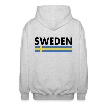 Schweden - Unisex Kapuzenjacke - Hellgrau meliert - Hinten - AI Model Male 185 light (185cm)