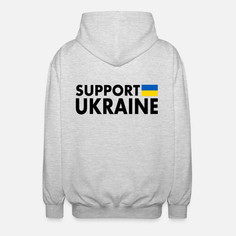 Support ukraine - Unisex Kapuzenjacke - Hellgrau meliert