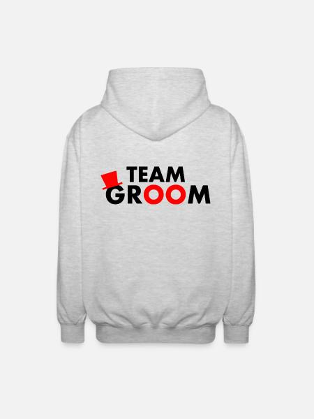 Team groom - Unisex Kapuzenjacke - Hellgrau meliert