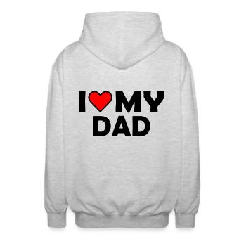 I love my dad - Unisex Kapuzenjacke - Hellgrau meliert - Hinten - AI Model Male 185 light (185cm)