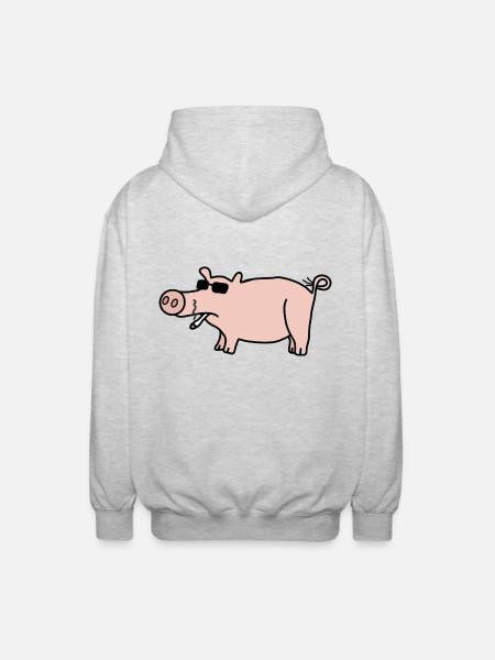 Coole Sau - Unisex Kapuzenjacke - Hellgrau meliert