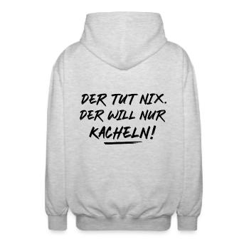 Fliesenleger Geschenkidee - Unisex Kapuzenjacke - Hellgrau meliert - Hinten - AI Model Male 185 light (185cm)