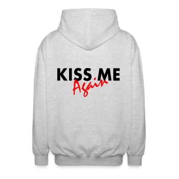 Kiss me again - Veste à capuche unisexe - gris clair chiné - Dos - AI Model Male 185 light (185cm)