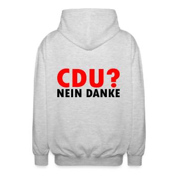 Cdu - Unisex Kapuzenjacke - Hellgrau meliert - Hinten - AI Model Male 185 light (185cm)