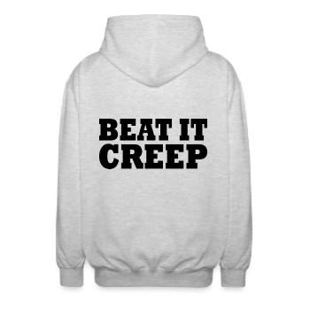 Beat it creep - Unisex Hooded Jacket - light heather grey - Back - AI Model Male 185 light (185cm)