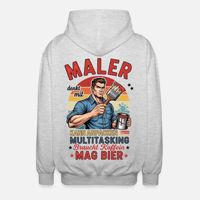 Der Maler - Unisex Kapuzenjacke - Hellgrau meliert