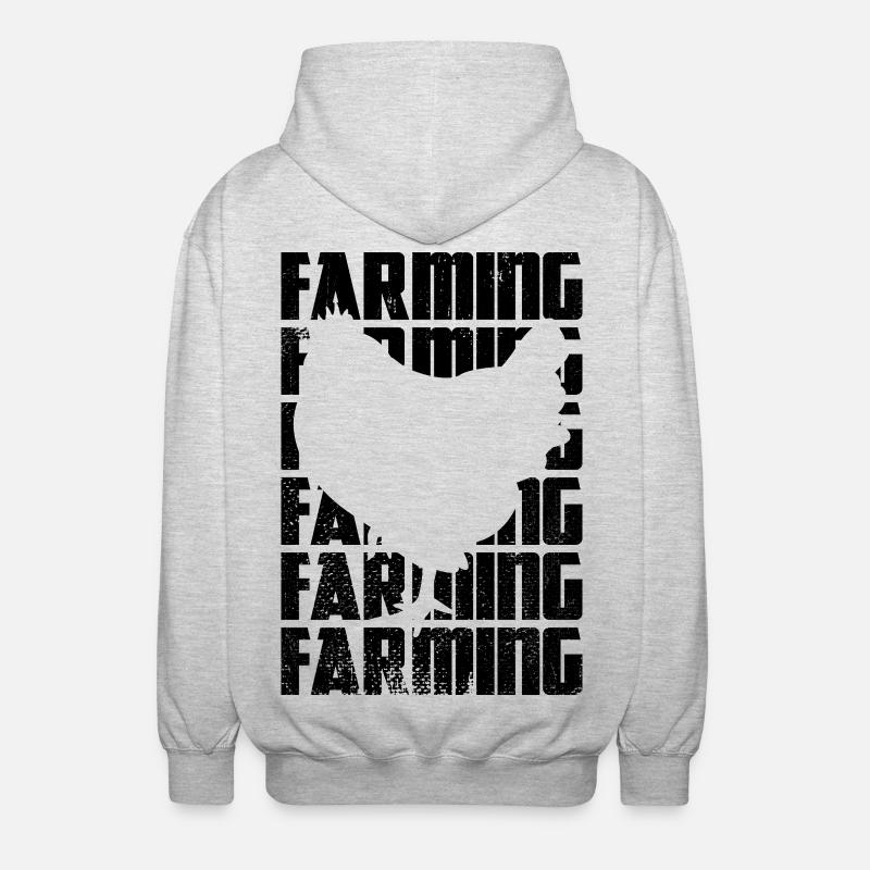 Élevage de poulets - Veste à capuche unisexe - gris clair chiné