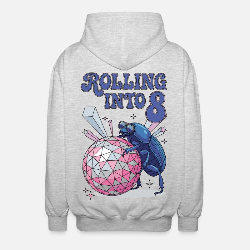 Rolling Into 8 Disco-Mistkäfer - Unisex Hooded Jacket - light heather grey