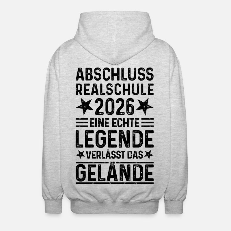 Diplôme du secondaire 2026 - Veste à capuche unisexe - gris clair chiné