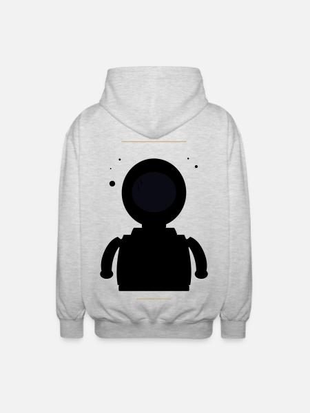 Minimalist Black Moon - Unisex Hooded Jacket - light heather grey