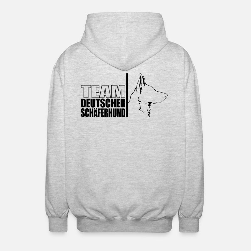 TEAM Deutscher Schäferhund Hunde Wilsigns - Unisex Kapuzenjacke - Hellgrau meliert