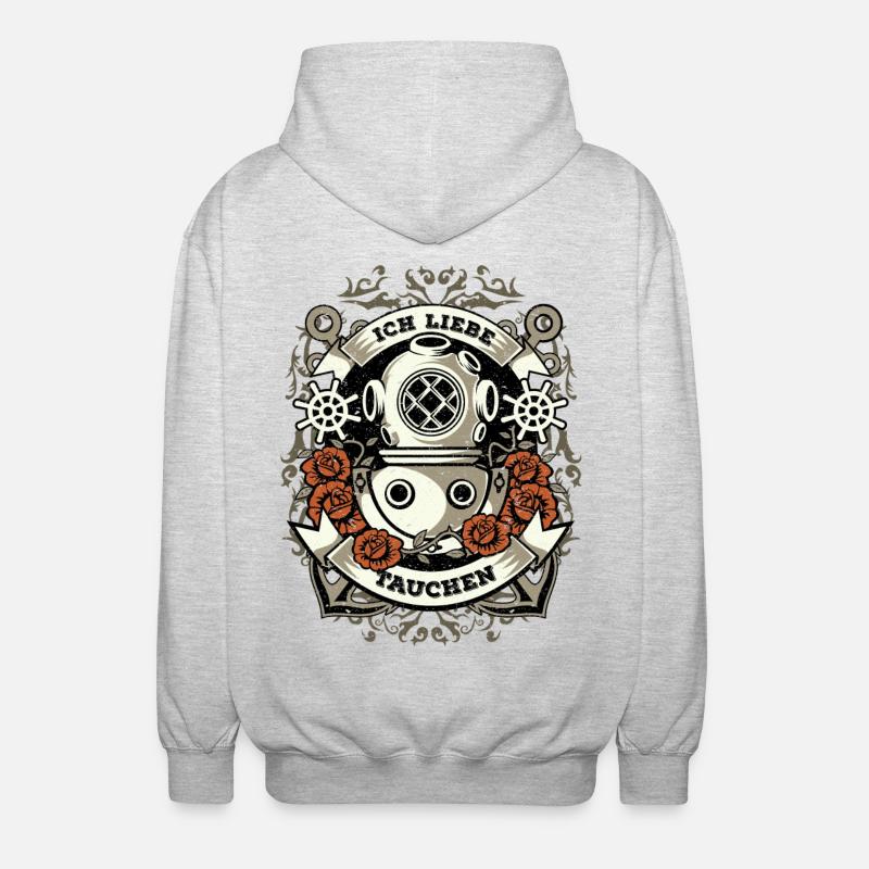 J'adore la plongée - Veste à capuche unisexe - gris clair chiné