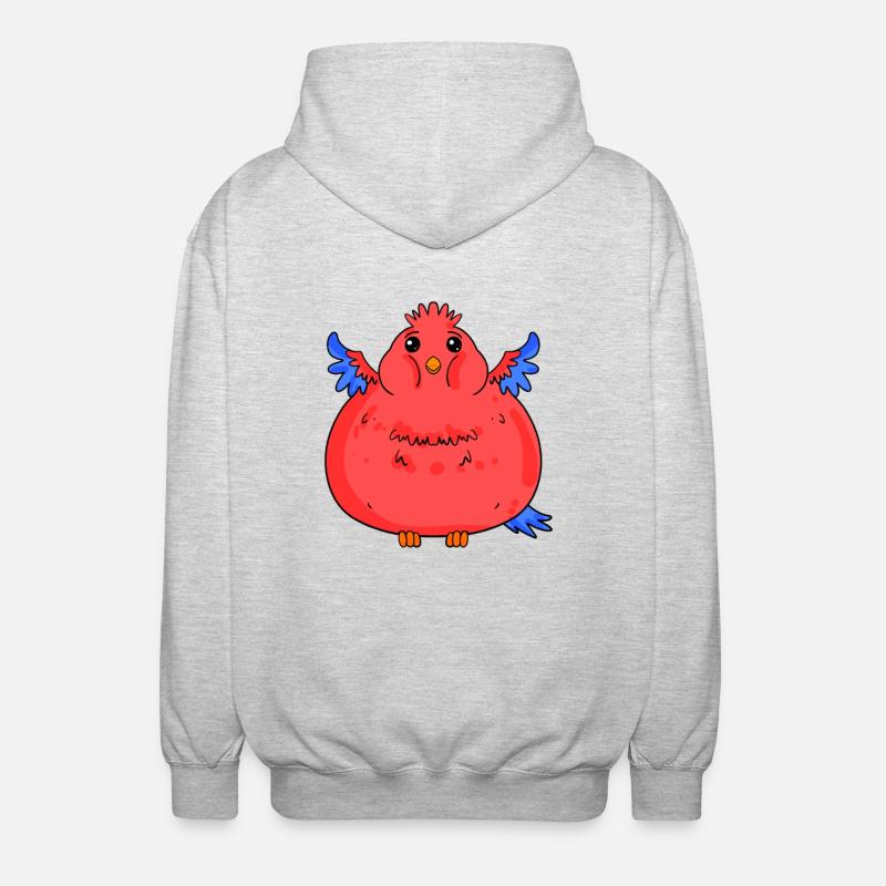 Fett Papagei Körperfett - Unisex Kapuzenjacke - Hellgrau meliert