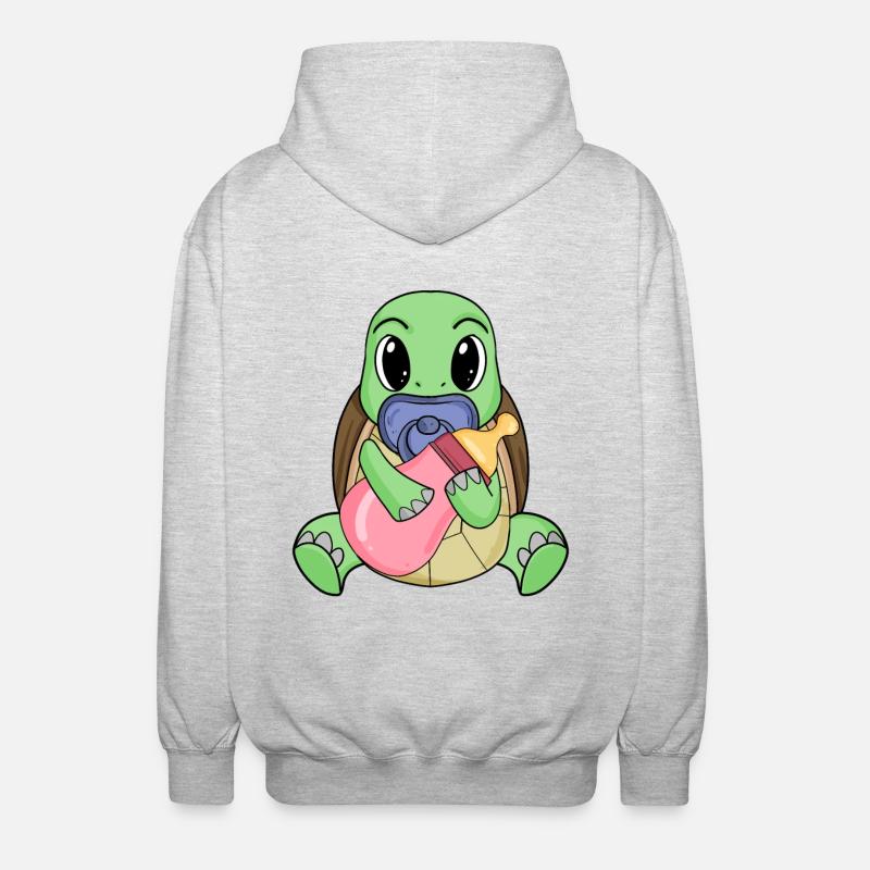Baby Turtle - Unisex Hooded Jacket - light heather grey