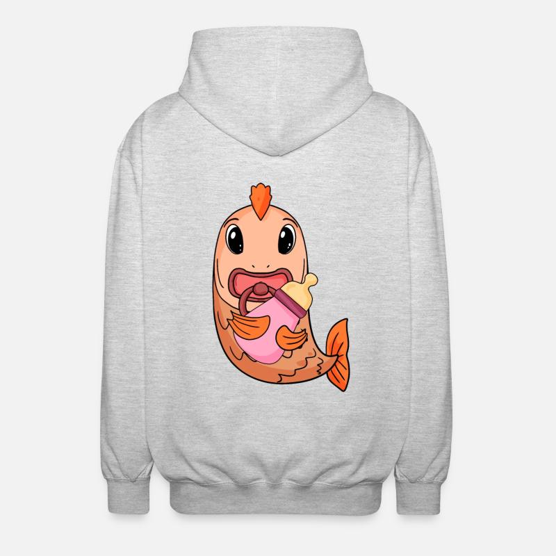 Bébé poisson - Veste à capuche unisexe - gris clair chiné