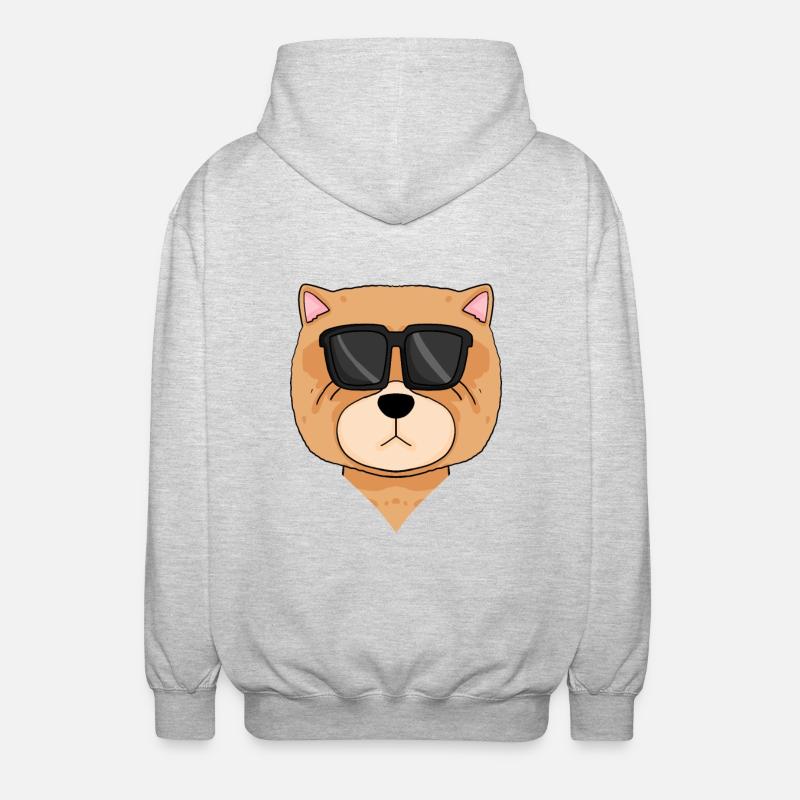 Chow Chow Hund Cool - Unisex Kapuzenjacke - Hellgrau meliert
