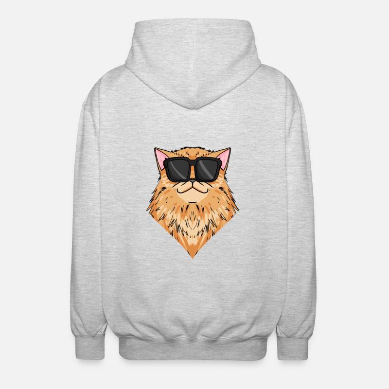 Cool Persian Cat Cat Cat - Unisex Hooded Jacket - light heather grey