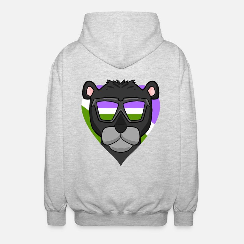 Panthère noire Genderqueer - Veste à capuche unisexe - gris clair chiné