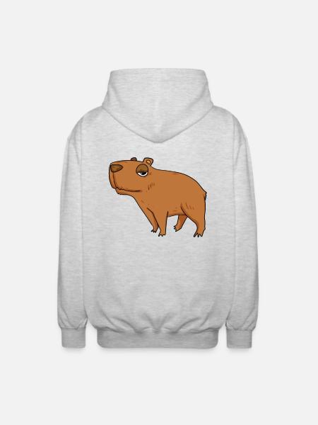 Capybara Wasserschwein - Veste à capuche unisexe - gris clair chiné