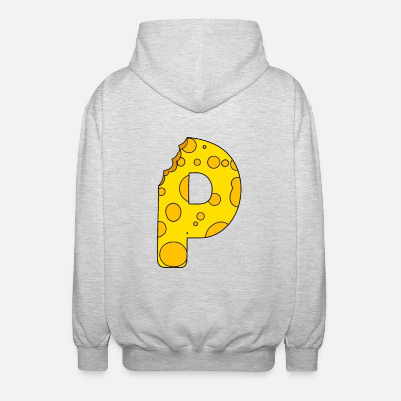 Buchstabe P - Unisex Kapuzenjacke - Hellgrau meliert