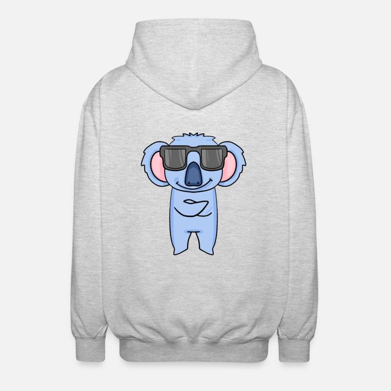 Koala mit Sonnenbrille - Unisex Kapuzenjacke - Hellgrau meliert