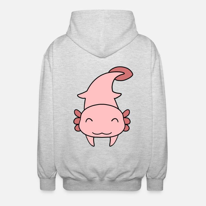 Süßes Axolotl - Unisex Kapuzenjacke - Hellgrau meliert