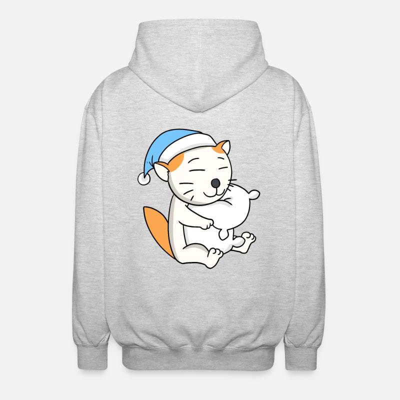 Chat race Selkirk Rex - Veste à capuche unisexe - gris clair chiné