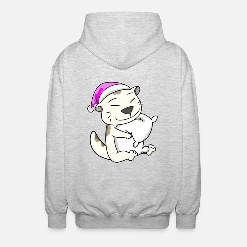 Chat race devon rex - Veste à capuche unisexe - gris clair chiné