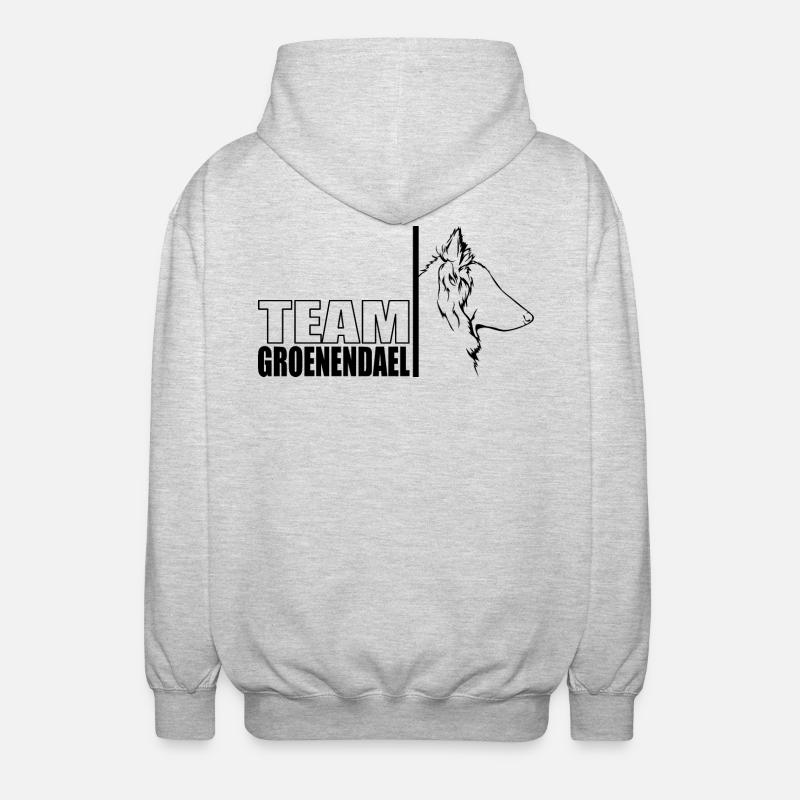 TEAM Groenendael Dog Dog Wilsigns - Unisex Hooded Jacket - light heather grey