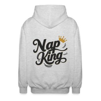 Nap King - Unisex Hooded Jacket - light heather grey - Back - AI Model Male 185 light (185cm)