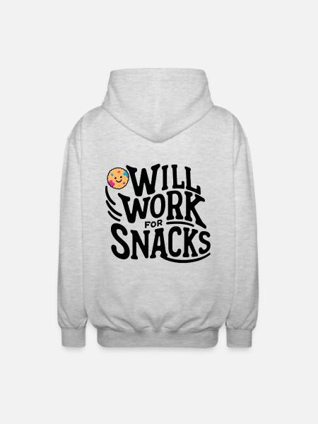 Working for biscuits - Unisex Hooded Jacket - light heather grey
