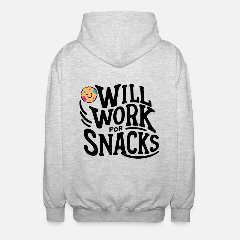 Working for biscuits - Unisex Hooded Jacket - light heather grey