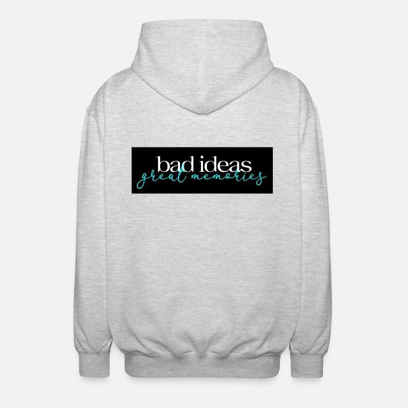 Bad Ideas Great Memories 02 - Unisex Kapuzenjacke - Hellgrau meliert