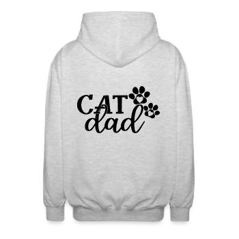 Cat Dad - Mignon Pattes Cat Lover Papa Propriétaire de Chat - Veste à capuche unisexe - gris clair chiné - Dos - AI Model Male 185 light (185cm)