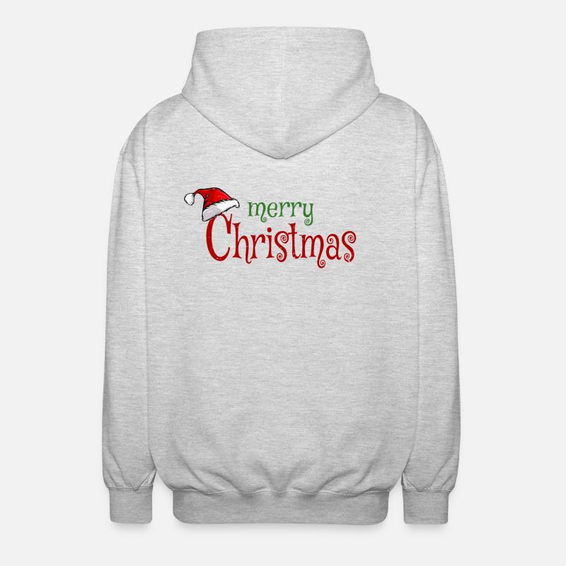 Frohe Weihnachten - Unisex Kapuzenjacke - Hellgrau meliert