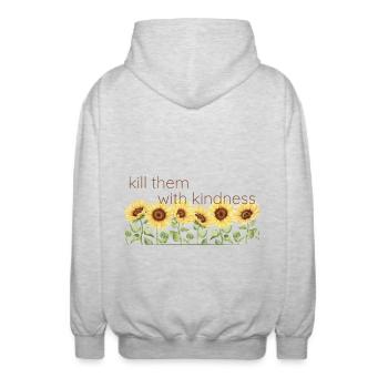 kill them with kindness - Unisex Kapuzenjacke - Hellgrau meliert - Hinten - AI Model Male 185 light (185cm)